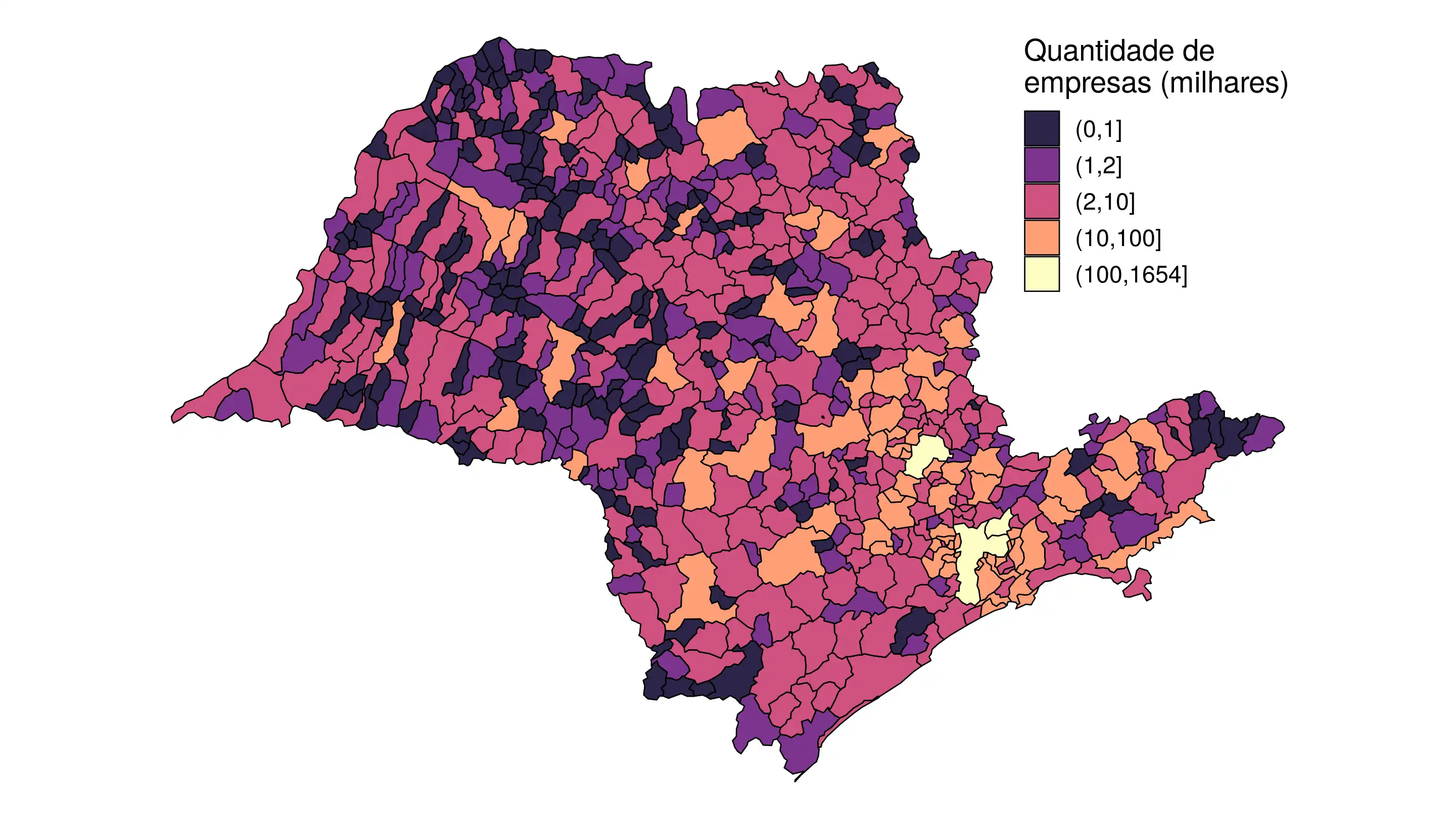 Mapa dos municípios de origem.